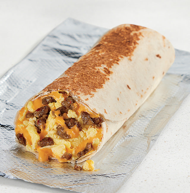 Cheesy Toasted Breakfast Burrito